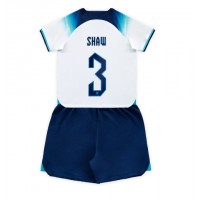 Dres Engleska Luke Shaw #3 Domaci za djecu SP 2022 Kratak Rukav (+ kratke hlače)